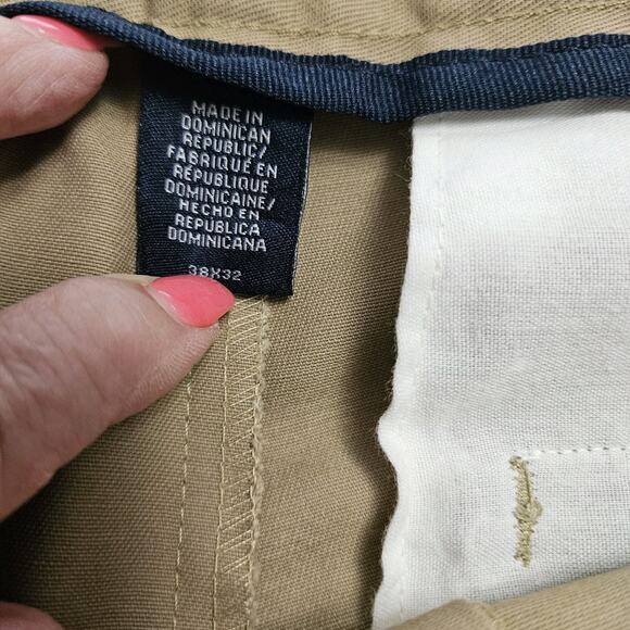 Izod Pants Mens 38x32 American Chino Slim Fit Smooth Touch Cotton Flat Front - Picture 8 of 11